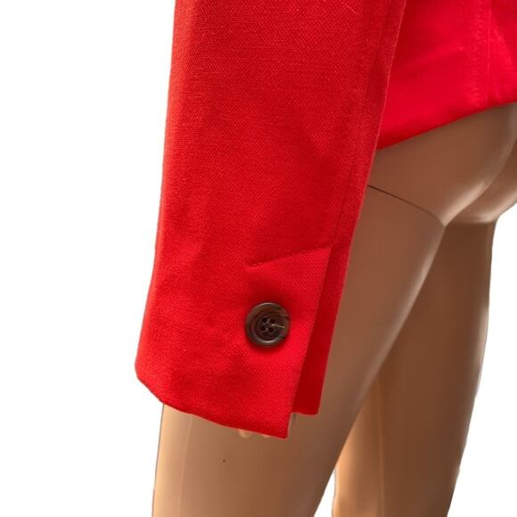 Trouvé Blazer Long Sleeves Womens S Red Single Fitted Breasted Stretch - Picture 5 of 14